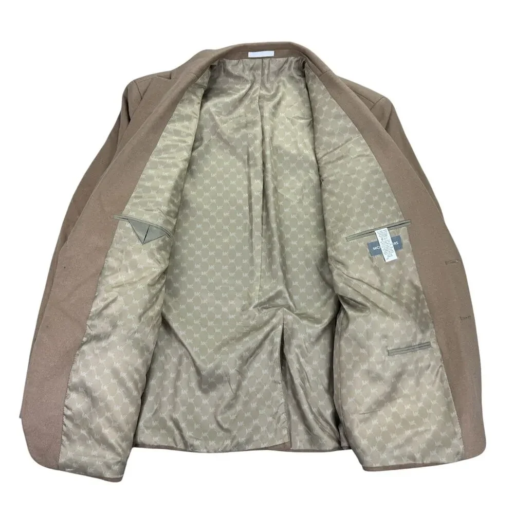 Michael Kors Mens Kipp Wool Cashmere Luxury Classic Fit Sport Coat Tan 50R